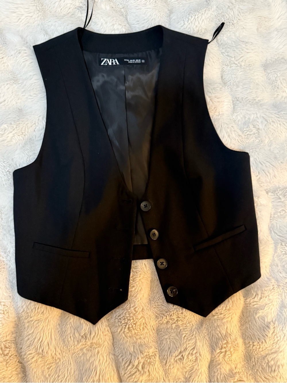 ZARA Black Women's Dress Vest - Classic Button Front